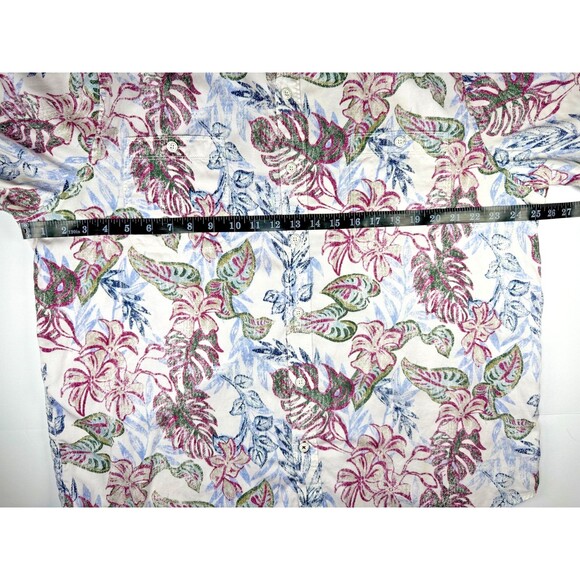 Tommy Bahama Extra Large Reverse Print Camp Shirt Tencel Cotton Tropical Leaf - Picture 8 of 13